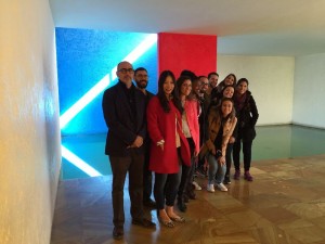 Master Project Thesis students with Professor Rueda at Casa Gilardi by Luis Barragan