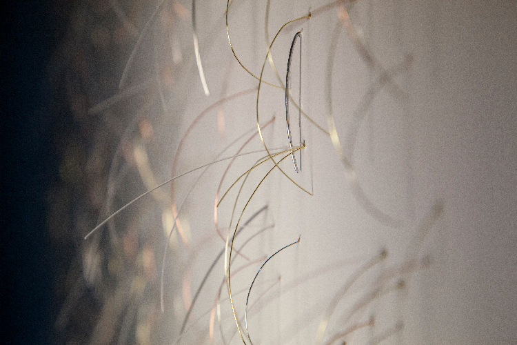 Untitled, 2014,  untitled installation detail, metal and nylon wire dimensions variable